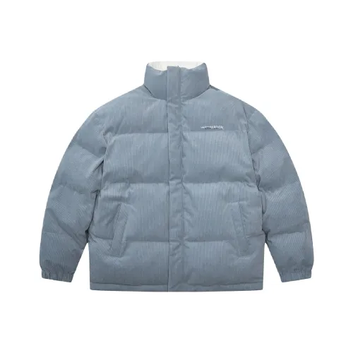 Heartboon Хлопковый пуховик унисекс серо-синий