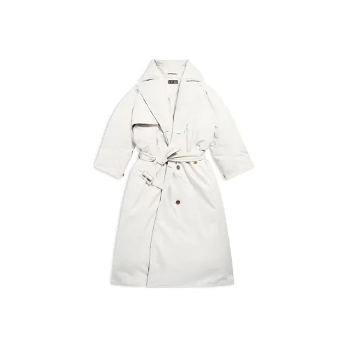 Balenciaga SS24 Тренчкот Свободный крой Унисекс Белый