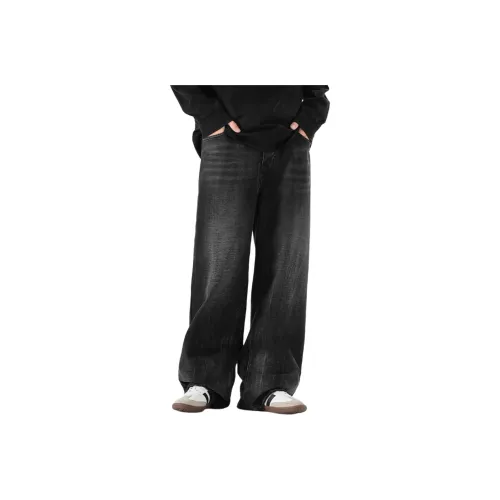 UOOHE Черные Мужские Джинсы