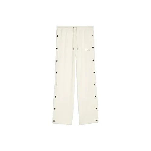 CELINE Вязаные спортивные брюки мужские белые