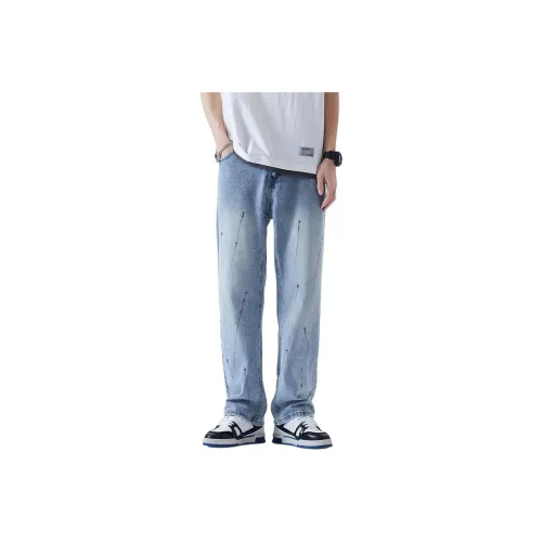 & V & Светло-синие Мужские Джинсы