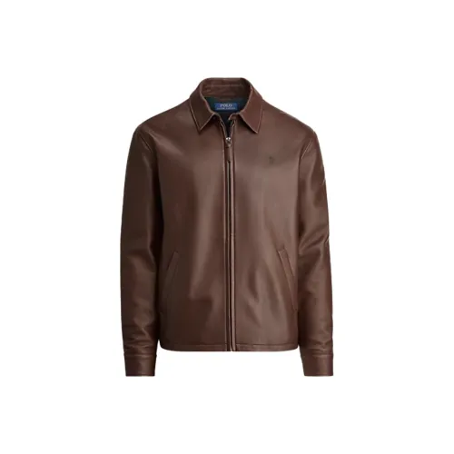 Polo Ralph Lauren кожаная куртка мужская коричневая