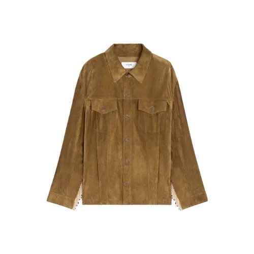 CELINE Коричневый Мужская Кожаная Куртка