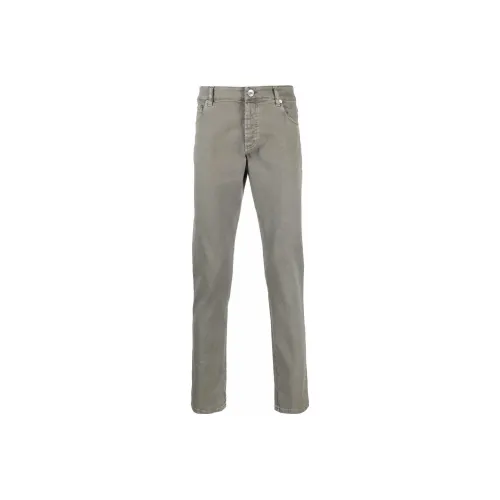 BRUNELLO CUCINELLI Зеленый Мужской Джинсы