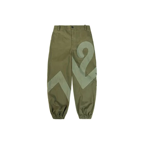 WOOKONG Повседневные брюки Мужские Армейский зеленый
