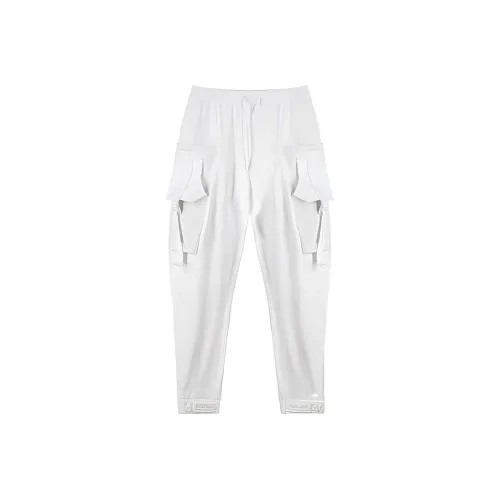 NORVINCY Весенние Осенние Городские Техно-Брюки Эластичный Пояс Кружево Вверх Длина до Щиколотки Брюки Унисекс Белый