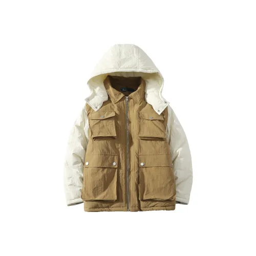 A SQUARE ROOT Хлопковый пуховик Пальто Унисекс Хаки