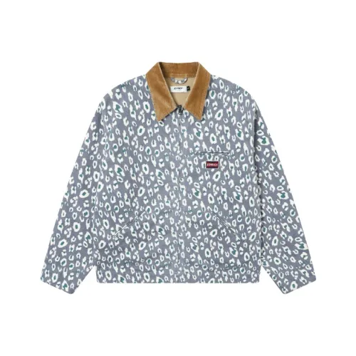 JOYRICH Леопардовый принт Вельвет Пэчворк Холст Свободный крой Спортивная куртка Унисекс