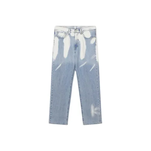 Levis Синие Белые Мужские Джинсы