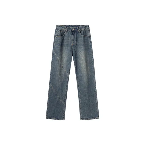 XINYINSU 24SS Джинсы Унисекс Темно-синий