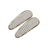 Бежевый, стразы, капля воды, форма, гусиная лапка, боковая сторона, заколка для волос, 1 пара