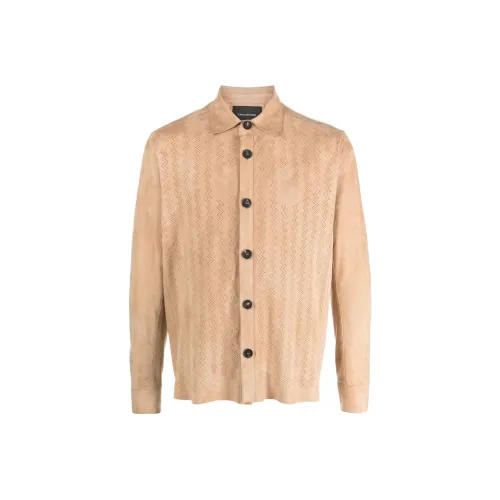 Tagliatore FW23 Кожа Куртка Мужская Хаки