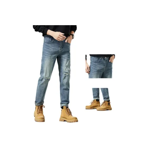 DABAISHA Джинсы Мужские Светлый Выстиранный Цвет