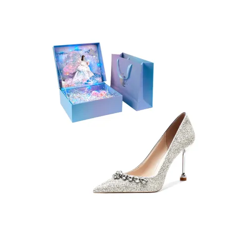 WUGUNIANG Высокие каблуки Женские Шампанское золото