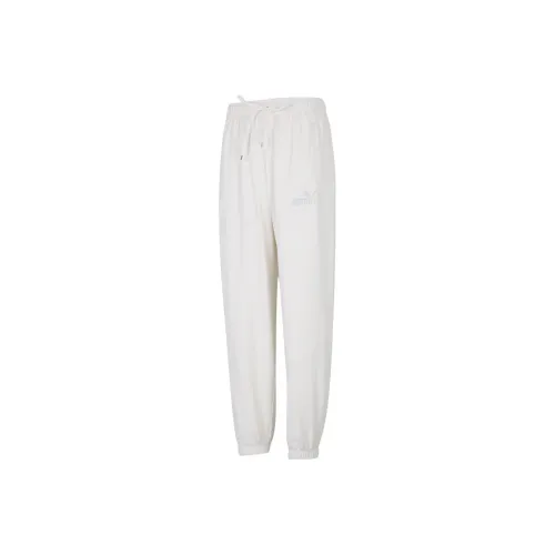 Puma ESS+ Белые унисекс вязаные тренировочные брюки