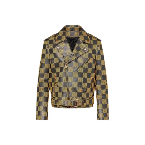 LOUIS VUITTON SS24 Кожаная куртка мужская многоцветная