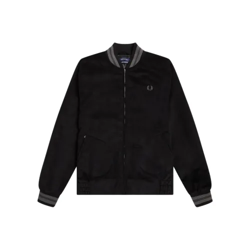 FRED PERRY SS24 Needlecord Теннис Bomber Куртки и Пальто Мужской Черный