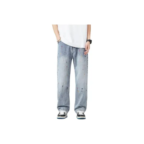 & V & Светло-синие Мужские Джинсы