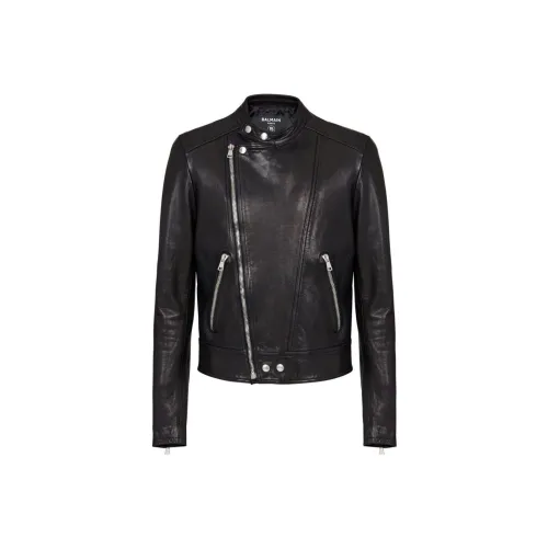 BALMAIN Черные Мужские Кожаные Куртки