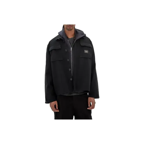 GUESS RIPSTOP Overshirt Куртки Пальто Мужской Черный