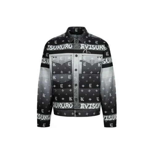 EVISU Черная куртка с принтом "Повсюду" Мужская
