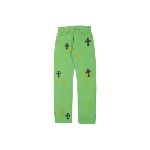 Chrome Hearts Зеленые Унисекс Джинсы