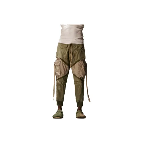 GREG LAUREN FW23 Карго Брюки Мужские Армейский Зеленый