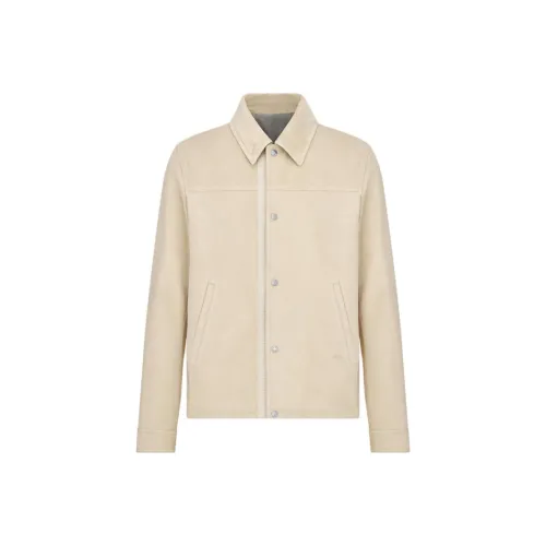 DIOR SS24 Кожа Куртка Мужская Ecru