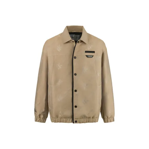 EVISU Пальто Мужское Абрикосовое С принтом по всей поверхности