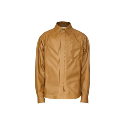 Ferragamo CAMEL Мужские кожаные куртки