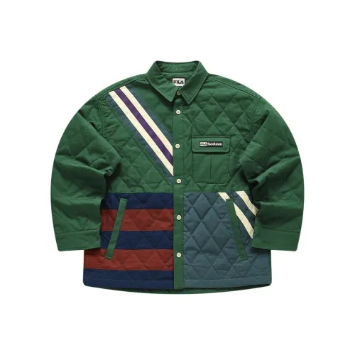 FILA FUSION x FACETASM Хлопковый пуховик унисекс сосновый зеленый