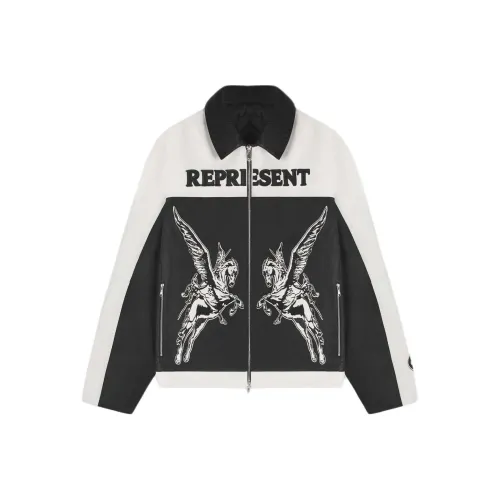 REPRESENT Кожа Куртка Мужская Черный Белый