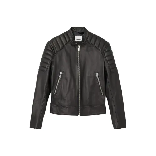 Sandro Черные Мужские Кожаные Куртки