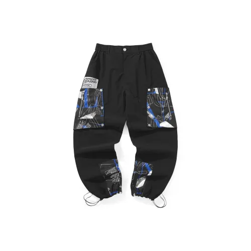 GENANX Прямой крой Брюки Повседневные Унисекс Черный