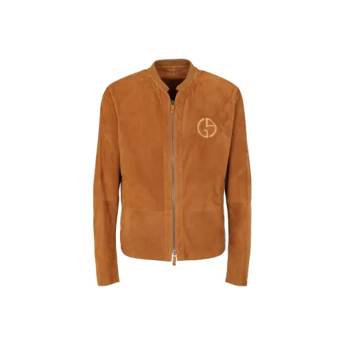 GIORGIO ARMANI Кожа Куртка Мужская Коричневая