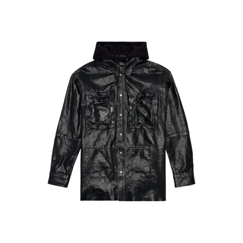 DIESEL Черные Мужские Кожаные Куртки