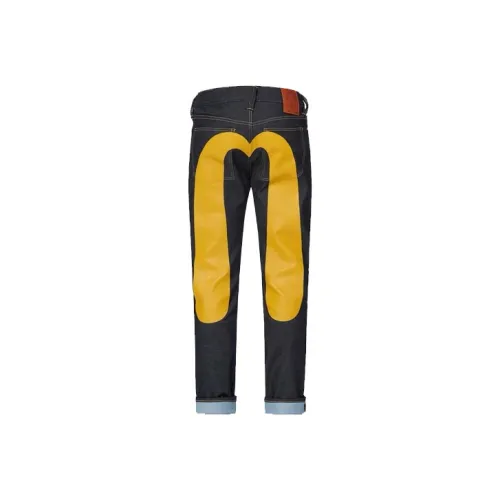 EVISU SS22 Джинсы Мужские Джинсовый Синий