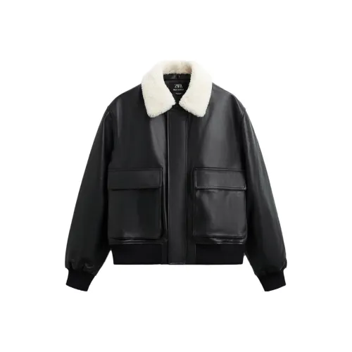 ZARA Черные Мужские Кожаные Куртки