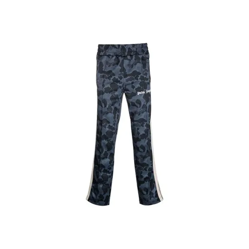 PALM ANGELS Blue Men's Knitted Training Pants PALM ANGELS Синий Мужские Вязаные Спортивные Штаны