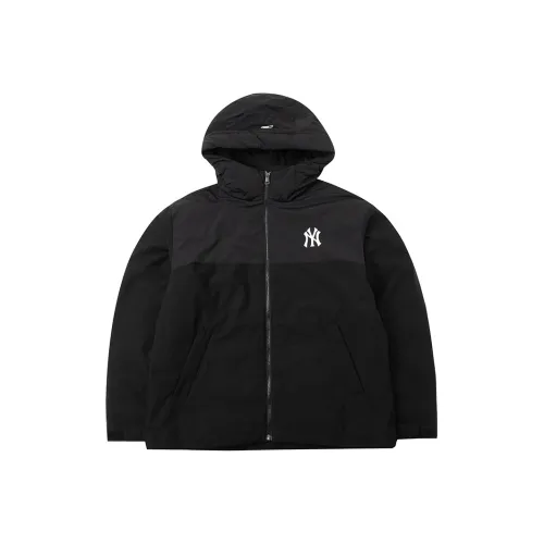 Mlb Base Logo New York Yankees MEGA Logo Блок Hooded PARKA MID Short Down Jacket JKT Down Jacket Unisex Black