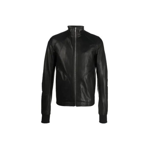 RICK OWENS совместный бренд Черные мужские кожаные куртки