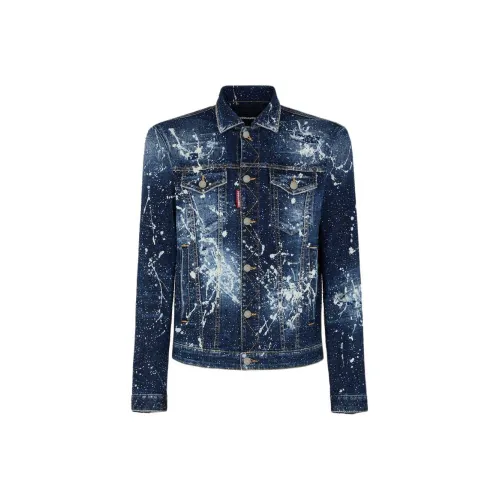DSQUARED 2 Fireworks Wash Dan Jean Куртка Куртки Пальто Мужской Синий