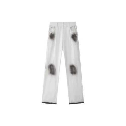 Ice flying Белые унисекс джинсы