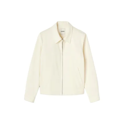 Sandro Хлопок Куртка Куртки Пальто Мужской Белый