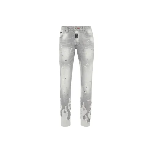 PHILIPP PLEIN Серый Мужской Джинсы
