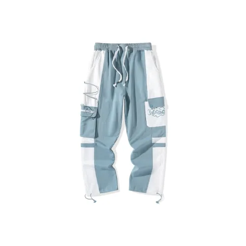 LAMLICKA Штаны с манжетами Повседневные брюки Унисекс Синий