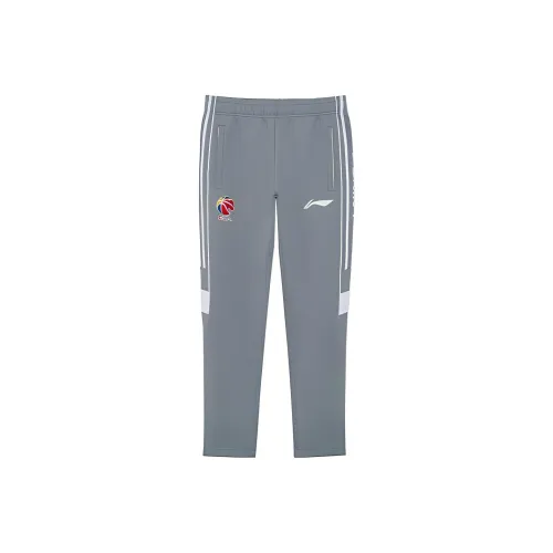 LINING CBA Collection Professional Basketball Collection Вязаные тренировочные брюки Мужские Каменный серый