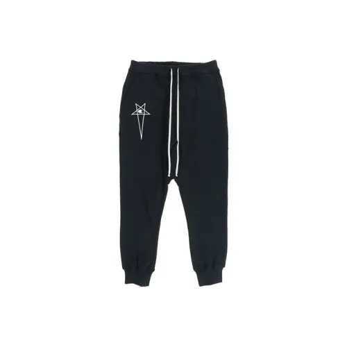 RICK OWENS совместный бренд Черные мужские вязаные тренировочные брюки