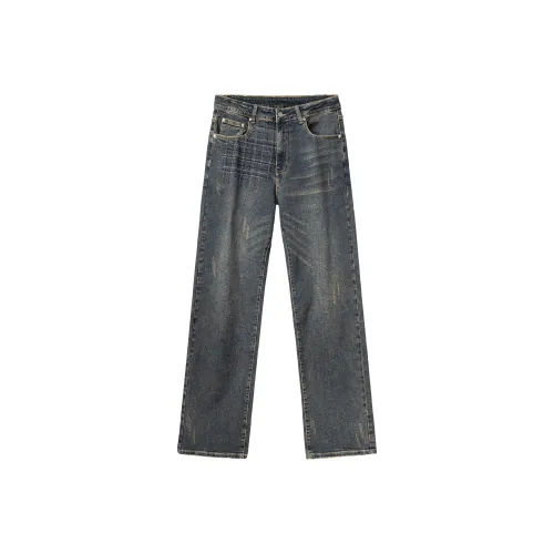 XINYINSU Джинсы Унисекс Темно-синий