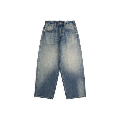 ZENGZHI Джинсы Унисекс Винтаж Синий